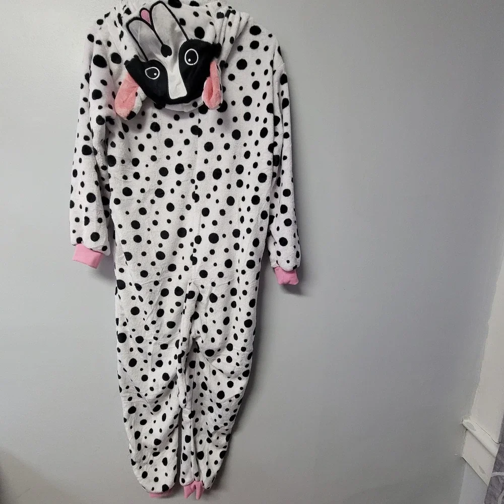 Dalmatian French‎ Bulldog Fleece Hooded Soft Pajamas Kids Size 140